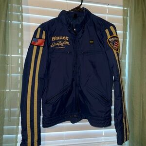 Blauer boys size 14 zip up jacket with patches excellent condition